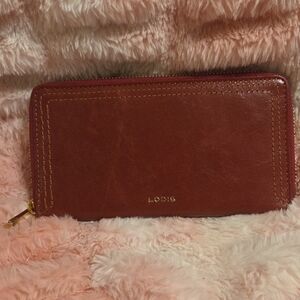 Lodis Red ZipAround Leather Wallet Gorgeous Cherry Apple Red. Brand New Not Used